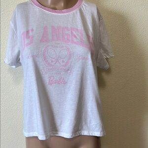 Barbie White and Pink Graphic T-Shirt
